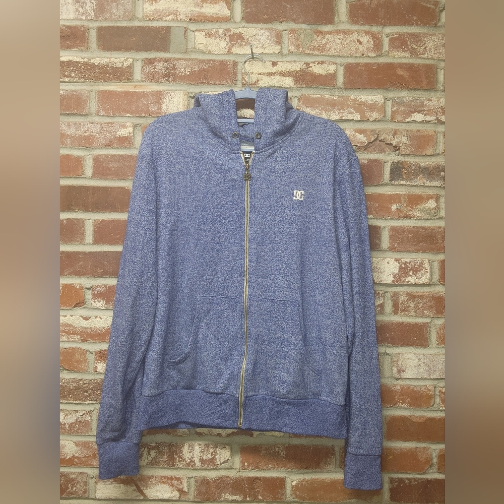 DC Blue Heathered Zipup Sz XL